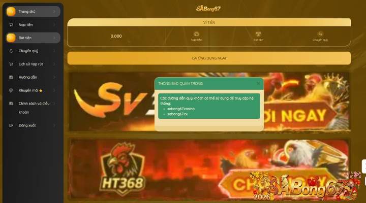 Chọn vào nút Rút Tiền